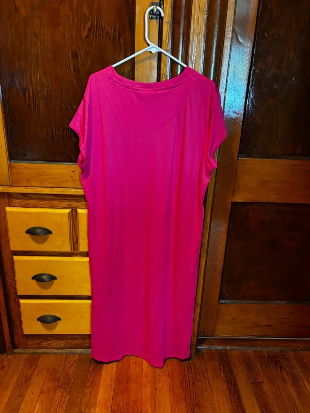 MUK LUKS Magenta Short Sleeve Midi Dress Size XL